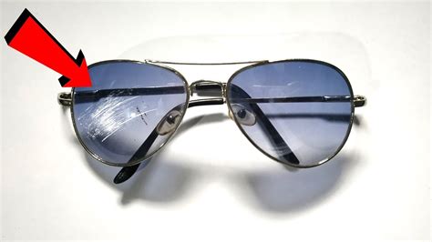 repairing scratches on sunglasses.